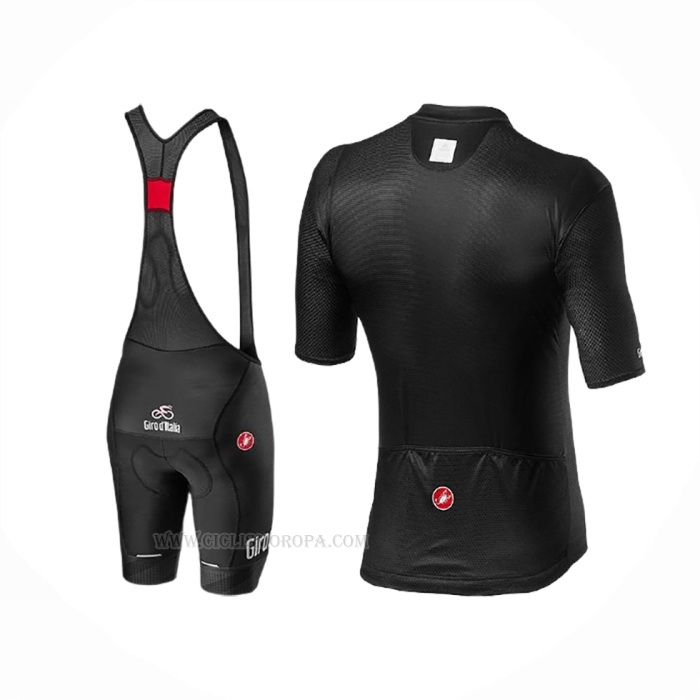 2020 Ropa Ciclismo Giro d'Italia Negro Blanco Mangas Corta y Culotte Corto
